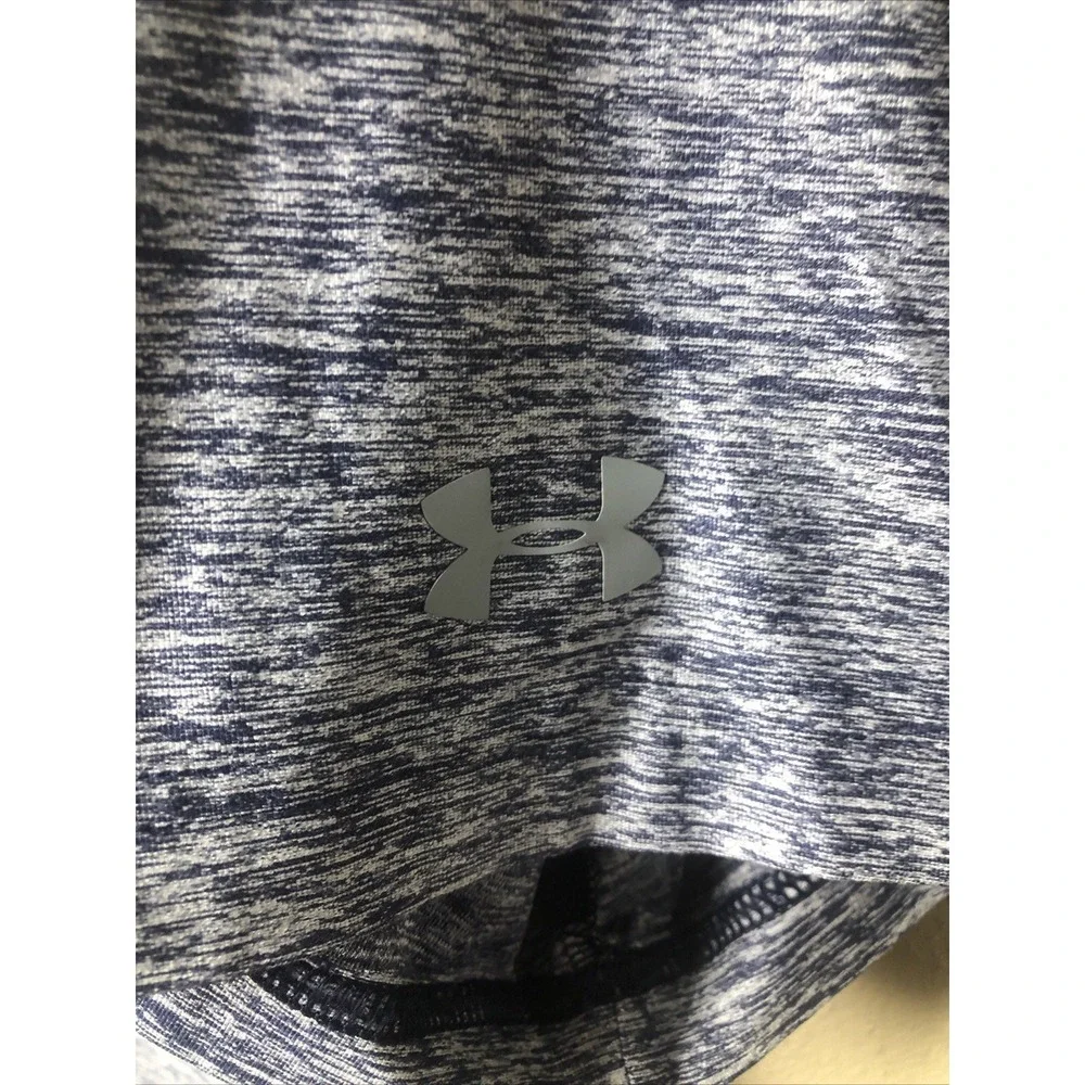 Under Armour Men Polo Shirt XL Blue Heather Loose Heatgear Short Sleeve GWG